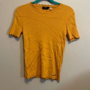 New Women Tahari Mustard Shirt Sz XS